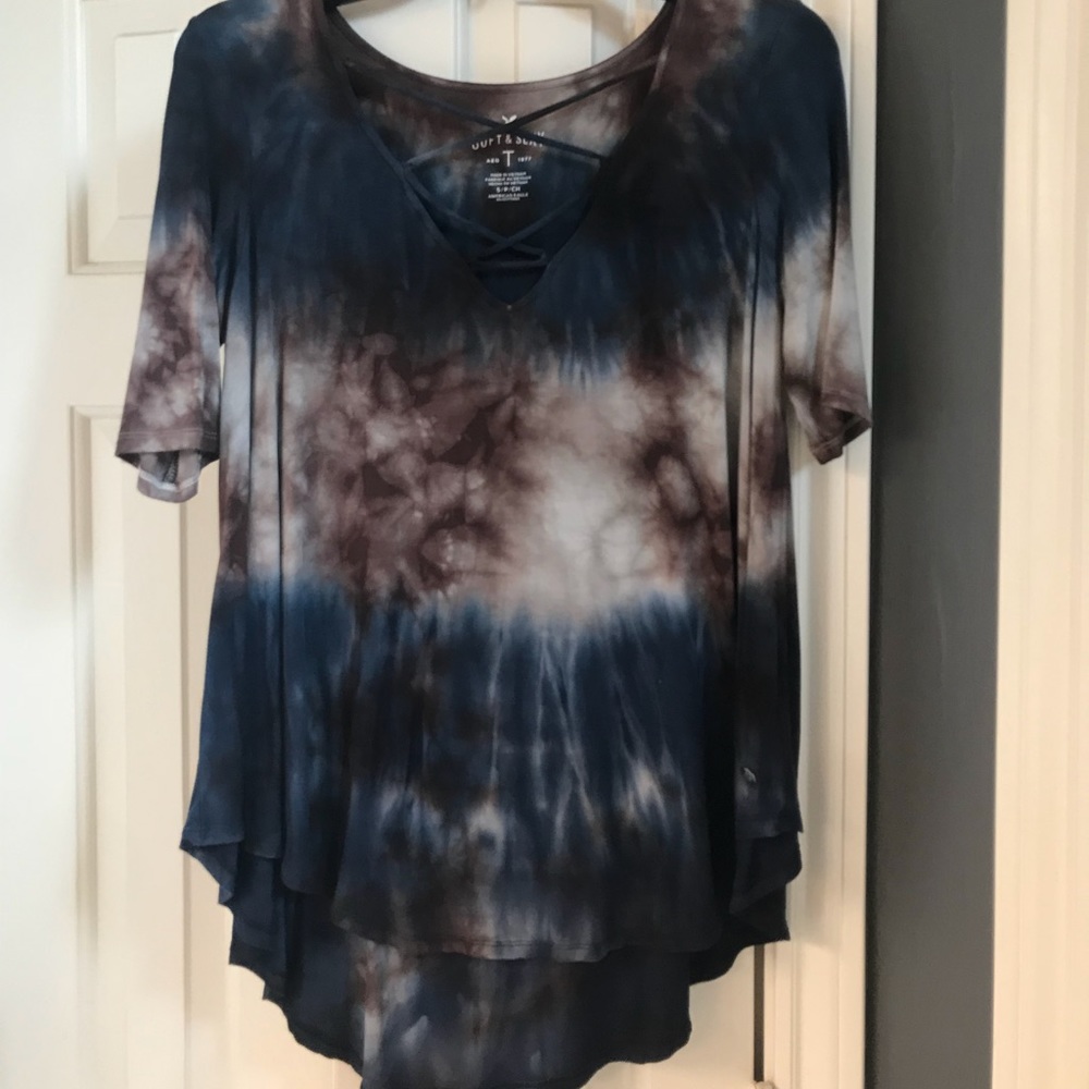 Tie dye lace up front t shirt!